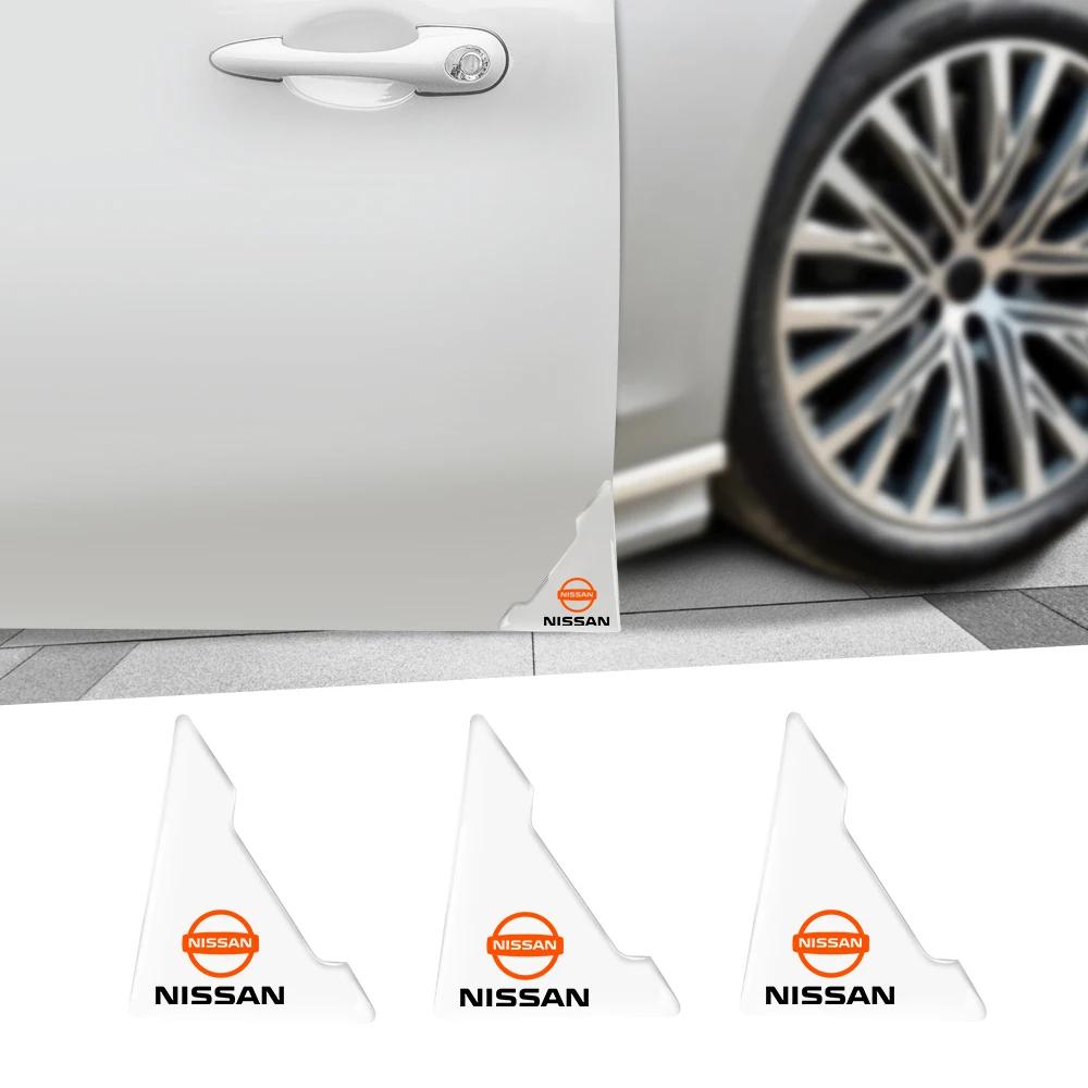 2/4PCS Transparent Car Door Corner Anti-collision Covers Stickers Center Cover For Nissan X-trail Tiida Versa Sentra Juke Rogue