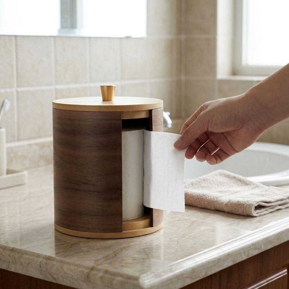Wooden Tissue Storage Box Retro Desktop Tissue Box Napkin Containers Household