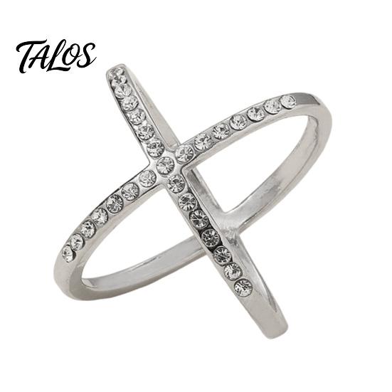 Electroplated Scarf Ring Rhinestone X-Shape Ring, Metal Geometric Clip, Sparkling Decorative Clip Slide for Women Silk Scarves Neckerchiefs