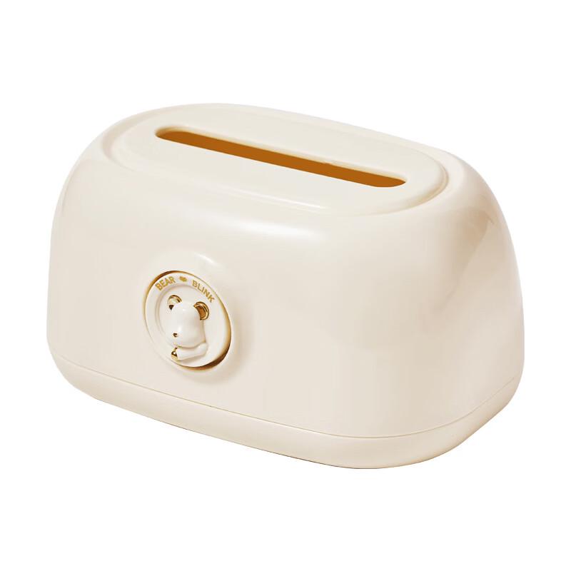 Cream White Desktop Tissue Box Holder