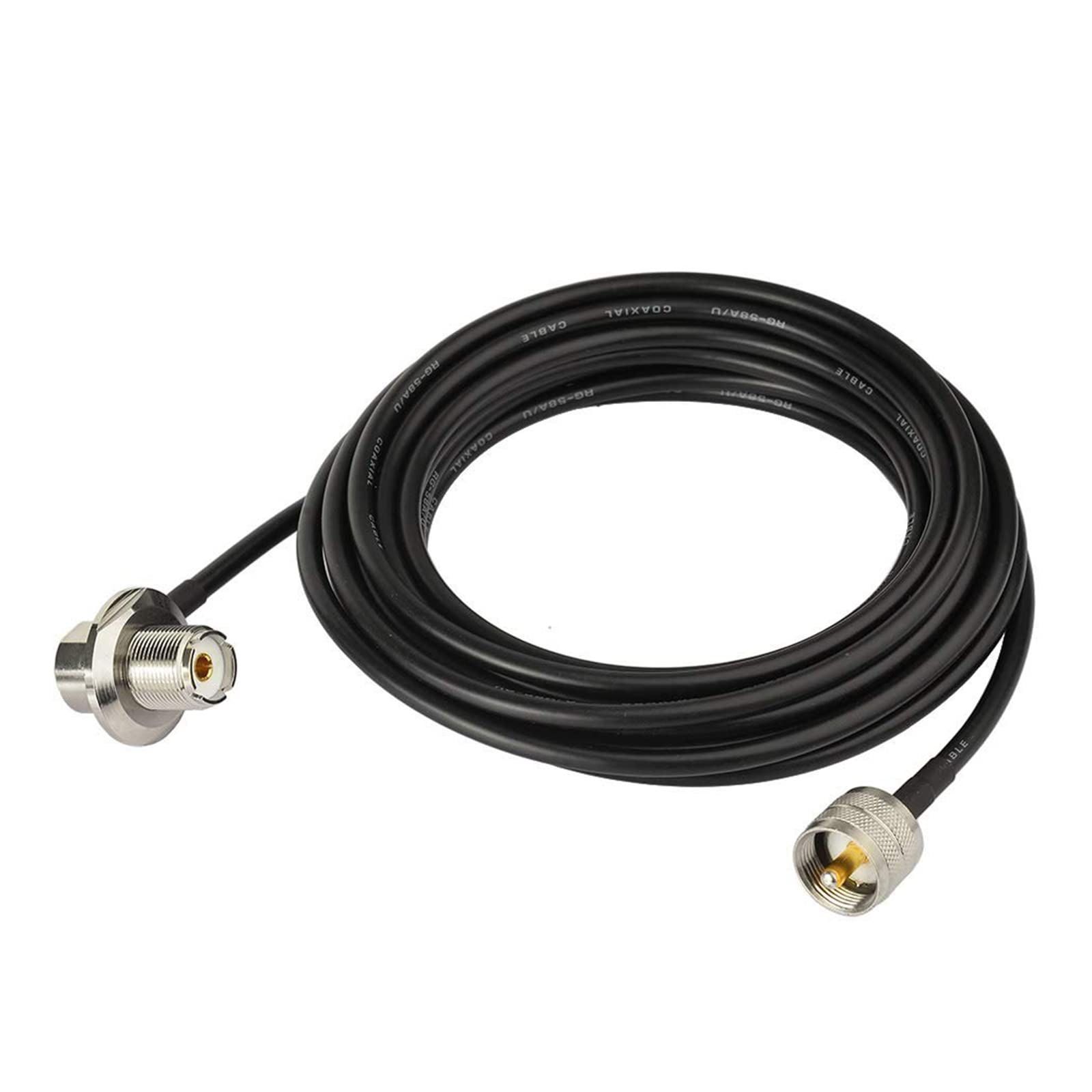 

BINGFU UHF PL259 Male to UHF SO239 Female Right Angle Bulkhead Mount RG58 Cable 5m Vehicle Car SUV Truck CB Radio Ham Radio Two Way Radio Ham Radio