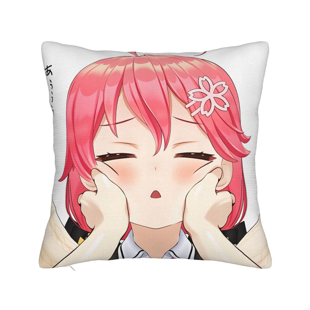 Hot Girl Kawaii Sakura Miko Pillow Case Comfy Pillow Cover For Couch Sofa Bedroom Kawaii Pillowcases