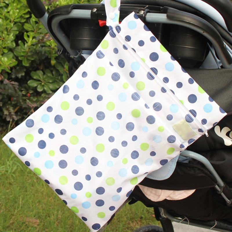 Mummy Diaper Bag Reusable Waterproof Cloth Diaper Bag with Double Pocket & Handle Diape