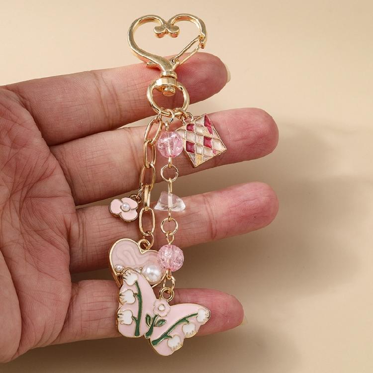 Fashion Butterfly Keychain Charm Multifuntional Bag Charm Key Accessory Alloy Texture Suitable for Key and Fashion Bags