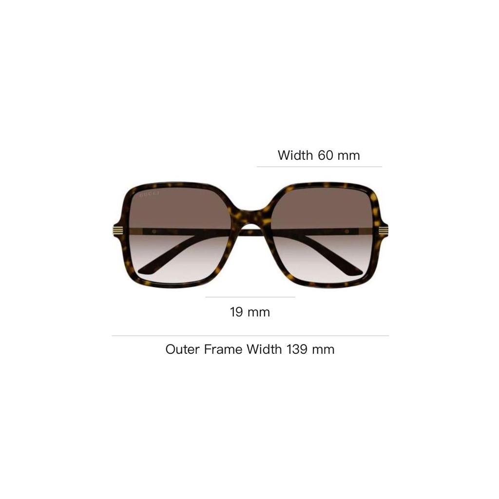 Gucci Logo Design Original Square Sunglasses Women sunglasses Brown GG1449S002