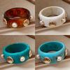 Bohemian Shell Resin Braclets For Women Geometric Hyperbole Retro Bangles Jewelry New Fashion Elegant Acrylic Pulseras