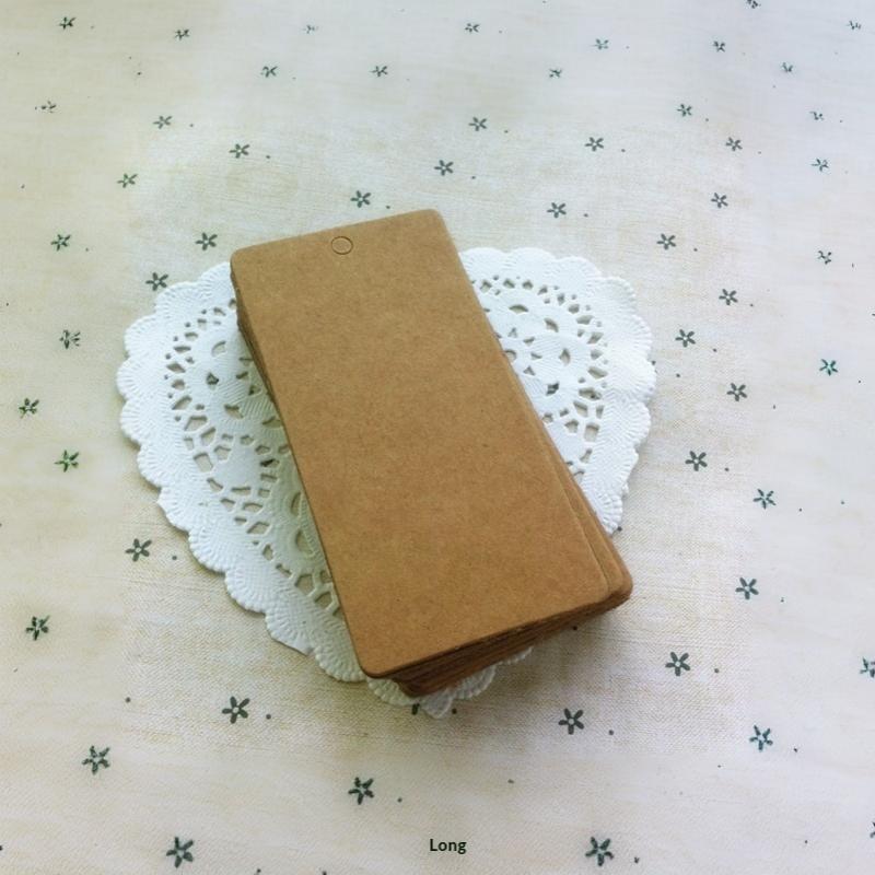 Pack Of 100 Blank Rectangular Hang Tags With Rounded Corners Paper Tags For Products And Branding Blank Kraft Paper Price Tags