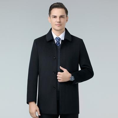 Neuer Stil Reversmantel für Herren im Herbst und Winter Business Casual Mittelalterlicher Papa Wolljacke Jacke