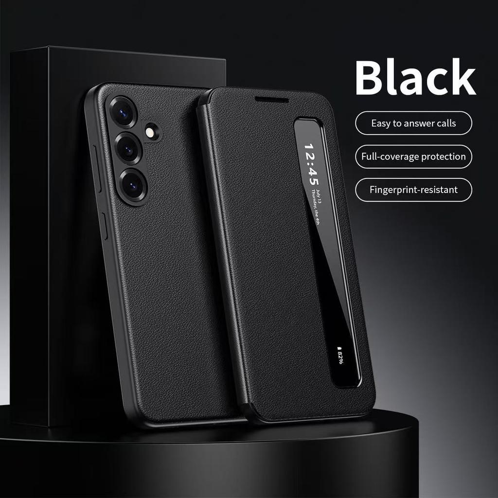Oryginalne Skórzane Etui Smart z Okienkiem Dotykowym Flip Shell dla Samsung Galaxy S26 S25 S24 S23 S22 Ultra A57 A56 A55 Fundas