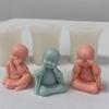 Buddhas Monk Shape Silicone Molds DIY Epoxy Resin Molds Table Ornament Mould Candle Plasters Making Tool Easy-to Clean