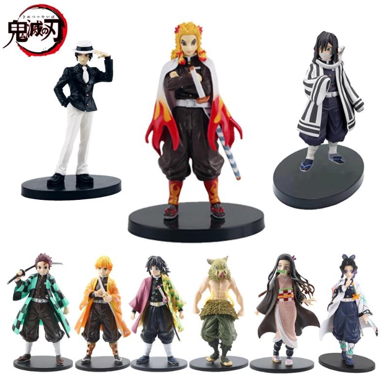 Animefigur Kamado Tanjirou Nezuko Demon Slayer Figur Actionfigurer PVC Modell Leksaker Zenitsu Figur Inosuke Kimetsu No Yaiba