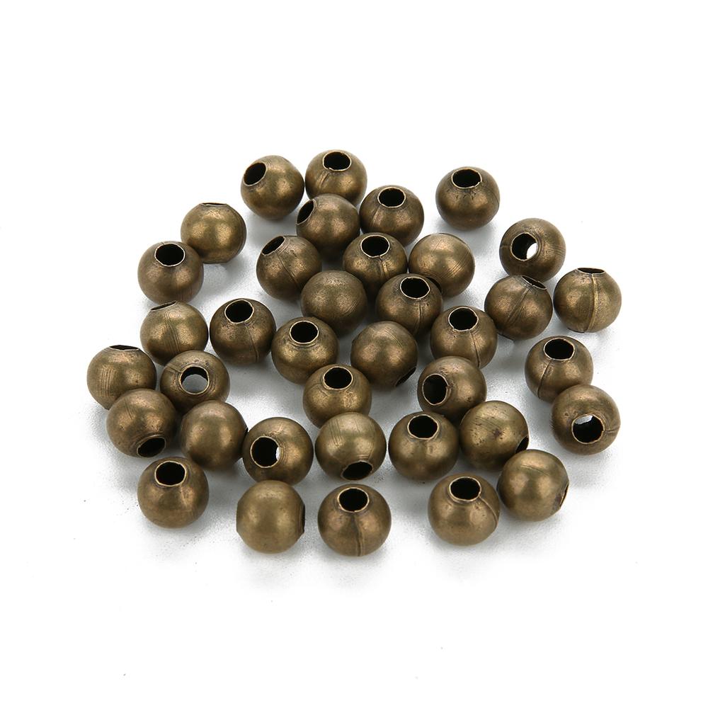 Louleur High Quality Round Tone Metal Beads Smooth Ball Spacer Beads for Jewelry Making Iron Beads DIY Bracelet Necklace