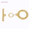 18K Gold Plated Round OT Clasp Connectors,Brass End Beads Toggle Clasps For Jewelry Making DIY Jewellery Findings Accessories