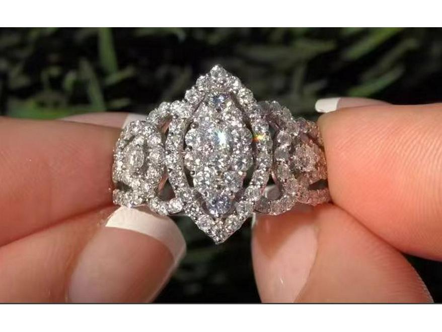 Luxury Statement Diamond Zircon Ring & Bracelet - European & American Style