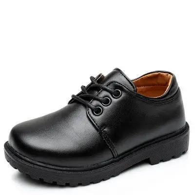 

New Boys Leather Shoes British Style School Performance Kids Wedding Party Shoes White Black Casual Children Moccasins Shoes 36