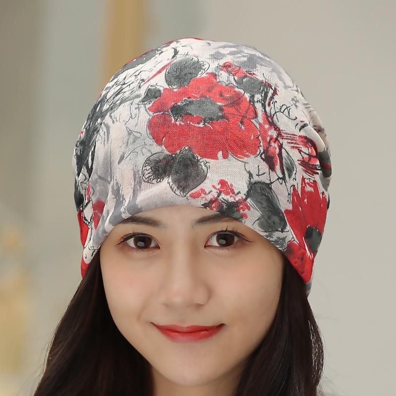 Spring And Summer Package Set Turban Cap Fashion Printing Bald Head Chemotherapy Cap Thin Section Pregnant Woman Monthly Hat Women's Hat