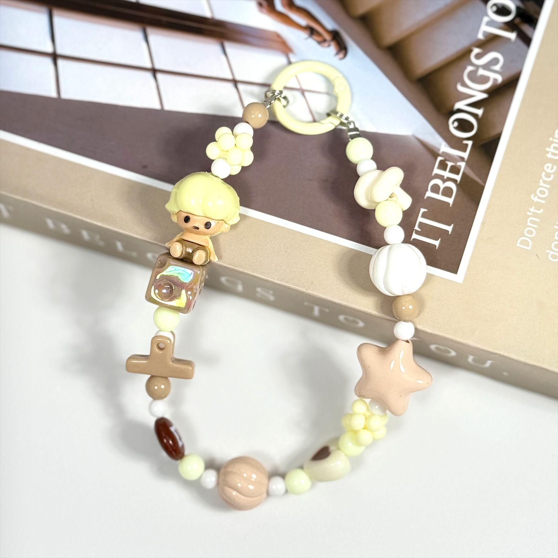 

Мультяшная цепочка для мобильного телефона POP MART Милый шнурок Цепочка против потери Цепочка из бусин Подвеска Подвеска Брелок