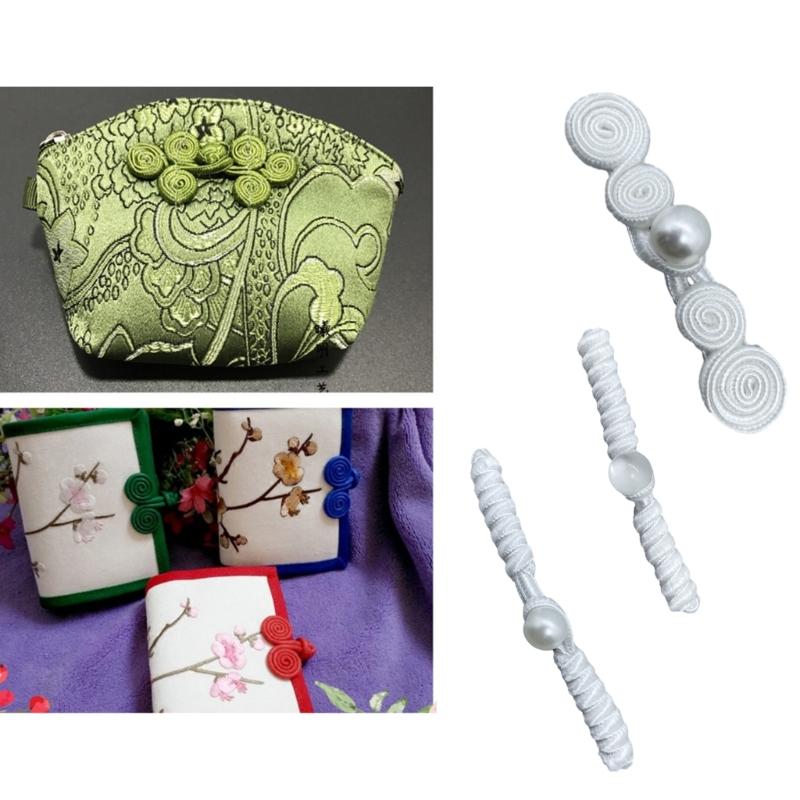 Hand Sewing Closure Button Fasteners Pearl Hook Closure Cheongsam Frog Pearl Buckle Buttons Elegant TangSuit Decoration