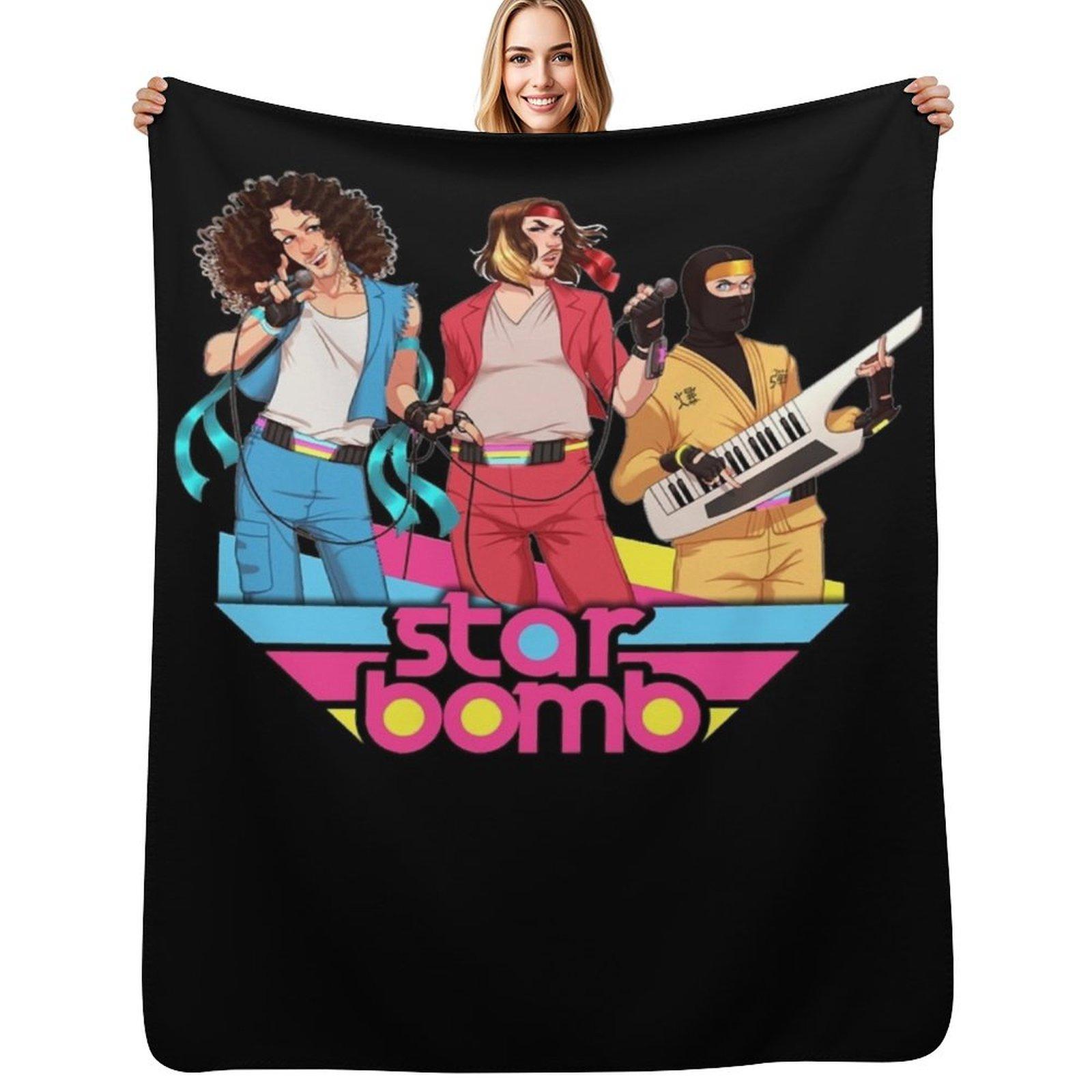 Starbomb 3 Throw Blanket Travel Size Cozy Blanket for Plane Train Size: 75*100cm, Weight: 230 GSM