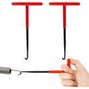 2 Pieces Exhaust Spring Puller Tool - PSLER Universal T Shaped Handle Motorcycle Exhaust Spring Hook With Rubber Coating Accessories For Snowmobile,