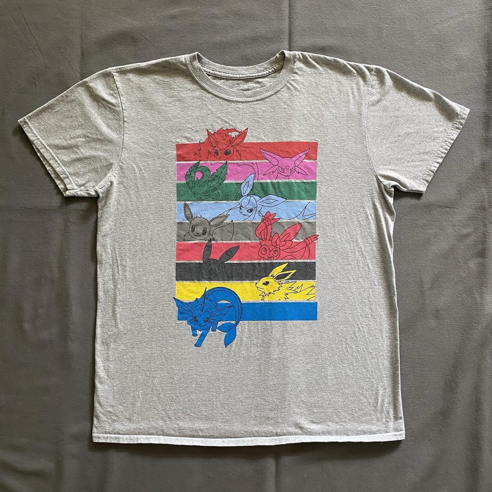 Pokémon Eevee Evolutions T Mens Size Large Gray Eeveelution 2020s Unisex T-Shirt XXL