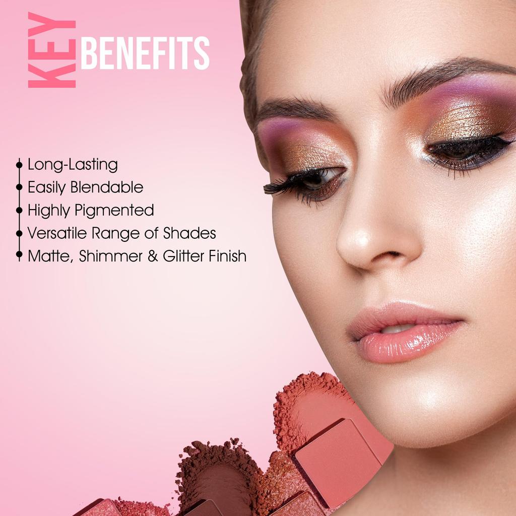 Colors Queen 70 Multi-Color Eyeshadow Palette | Highly Pigmented and Long Wearing Eye Shadow Palette with Matte, Shimmer & Glitter Shades | Easy To