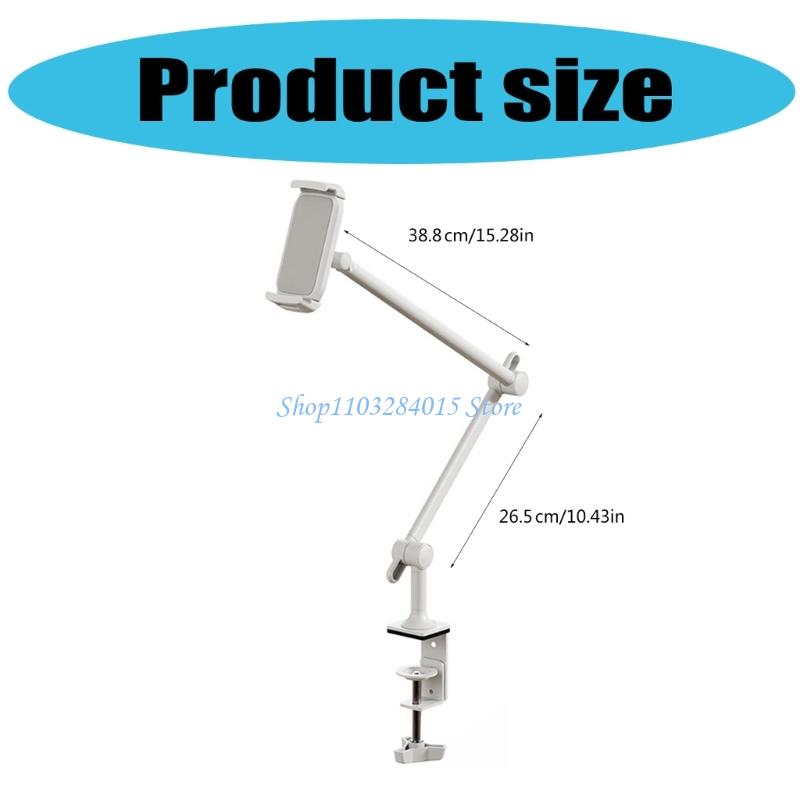 Height Adjustable Tablets Holder with Ball Joint Swivels Universal Desk Mount for 4.7-12.9Inch Devices Metal Base