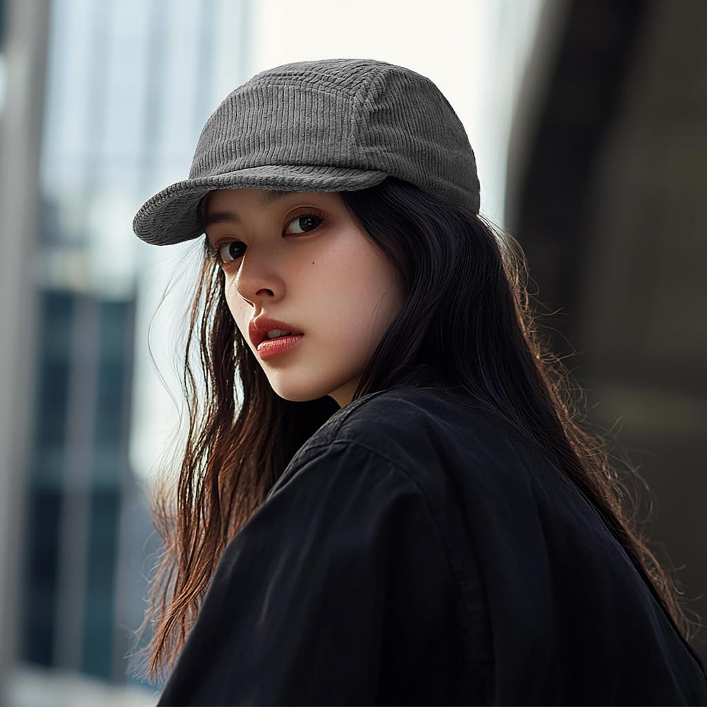 Croogo Short Brim Umpire Bridge Cycling Plus Solid Color Men's Cap, Cap, Cap, Adjustable, Sizes, Simple, (G-GD28-Gray Purple)