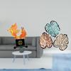 Modern Carp Resin Sculpture And Palm Leaves Wooden Wall Art Creative Animal Figurine for Desk