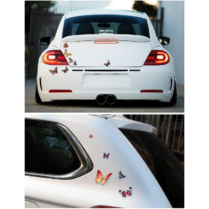Butterfly Vinyl Car Stickers, Butterflies ect Scratch Cover Waterproof Bumper Decals for Automotive, Motorcycle, Helmet, Luggage, Window, Wall, Home