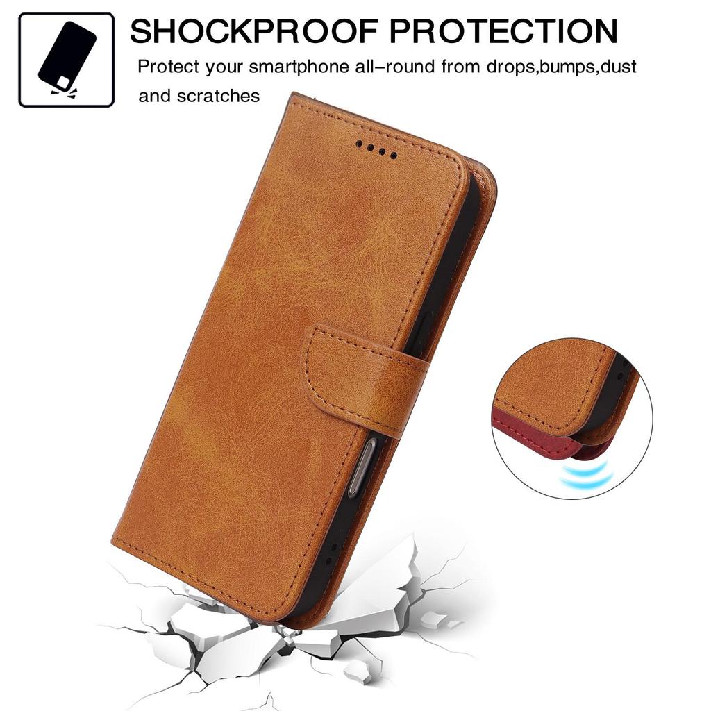 Etui na telefon Motorola Moto G56 5G ze skóry cielęcej z klamrą nożową (Wersja zagraniczna)