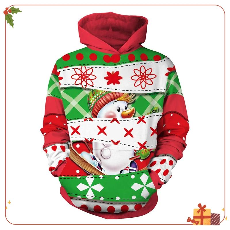 Merry Christmas Sweatshirts Cartoon Pullover Hoodies for Kids Clothes Santa Claus Girl Clothes Snowman Sweatshirts Boys Clothing