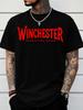 Men's Casual Fashion Shortsleeve Tshirt Featuring a Striking Winchester Rifle P