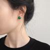 Nationalstil Retro Natürliche Grüne Achat Kugel Ohrstecker Damen Nische Einzigartige Persönlichkeit Frisch Und Modisch Vielseitige Ohrringe