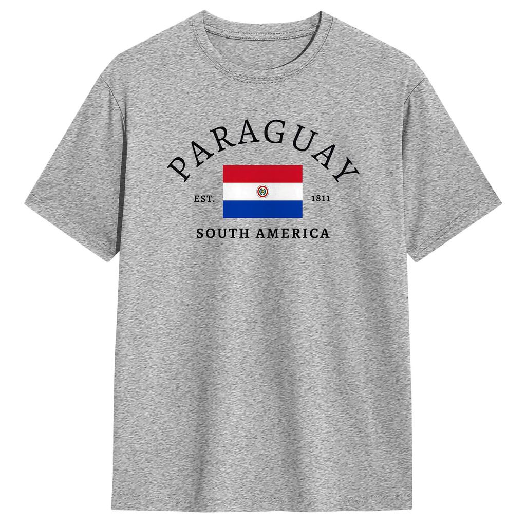 Paraguay Flag T Shirt Summer Trending TShirts Unisex Cotton O Neck Oversized Tees ShortSleeved Vintage Tshirt