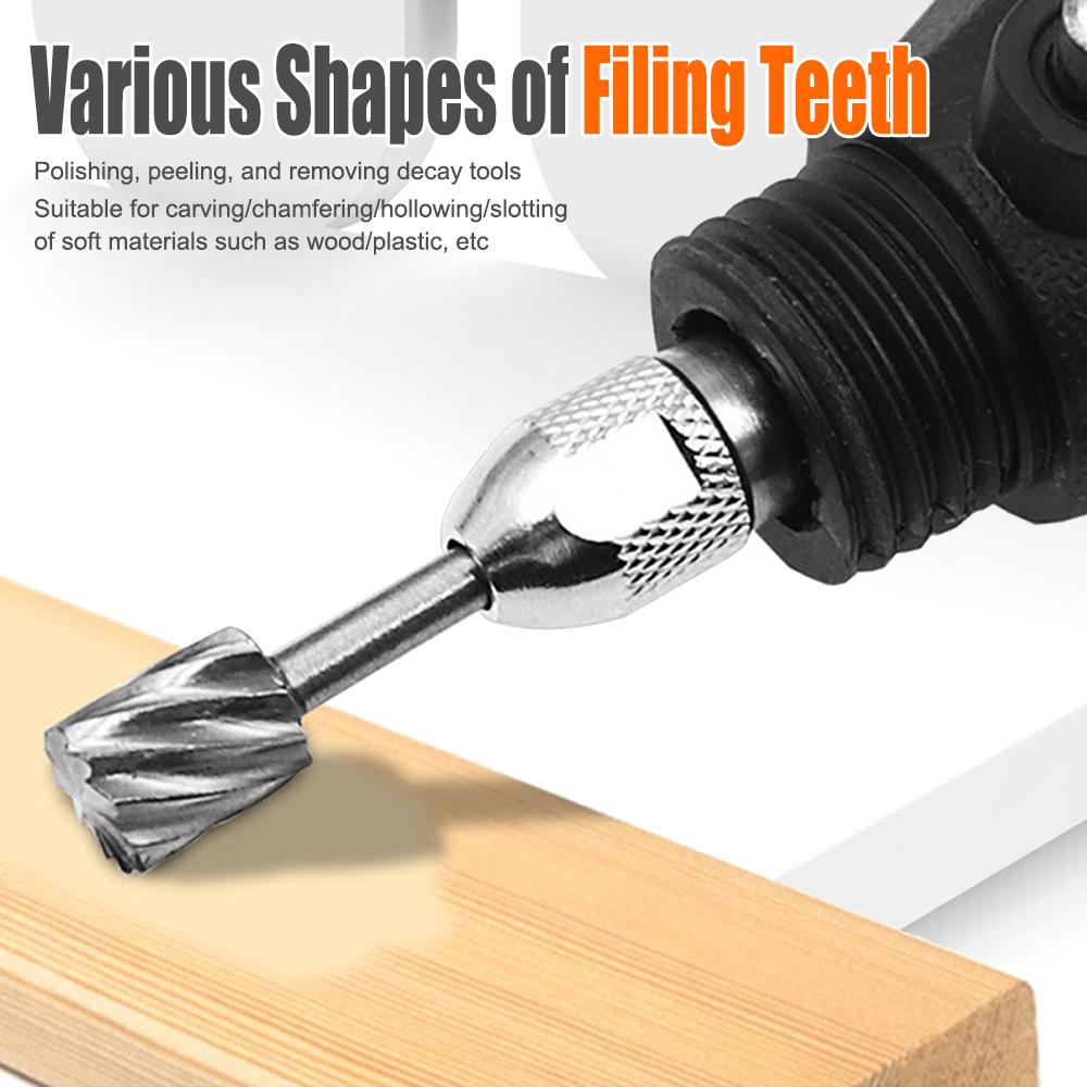 10 Pcs High-Speed Steel Rotary Files Carbide Rotary Files Steel Coarse-Tooth Engraving Milling Cutters Woodworking Rotary Files
