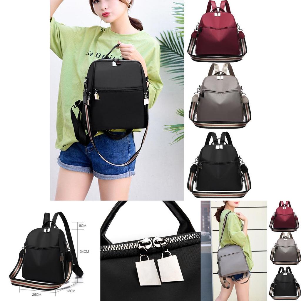 Pure Color Multipurpose Oxford Cloth Backpack For Women With Adjustable Straps