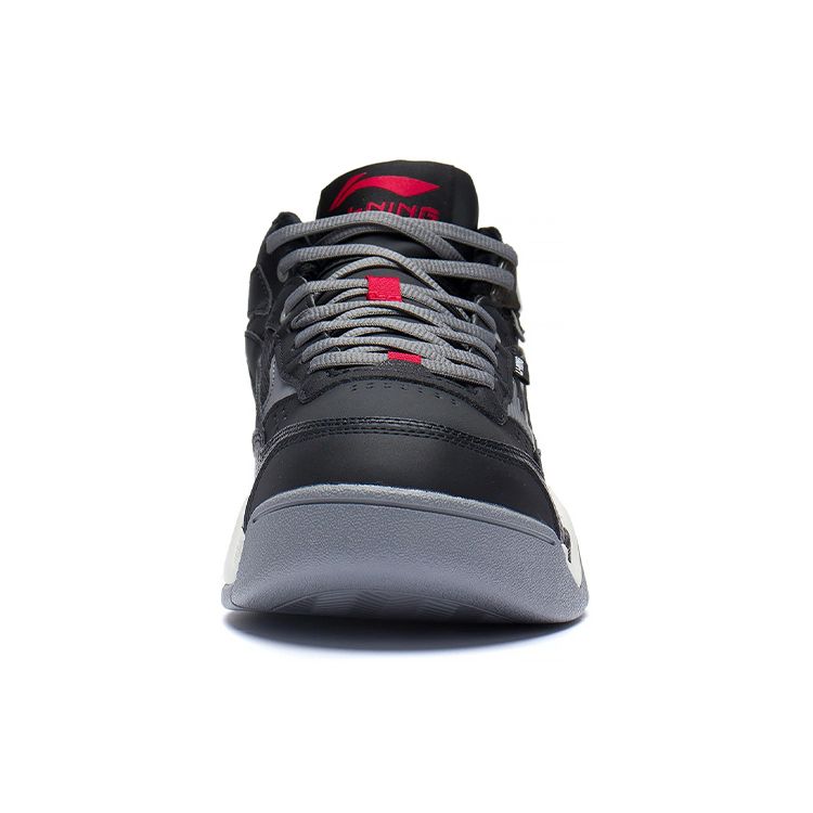 Li Ning Ln Bbs Non-Slip Wear-Resistant Lightweight Mid-Top Sports Casual Shoes Men Sneakers Black Gray AGCS319-3