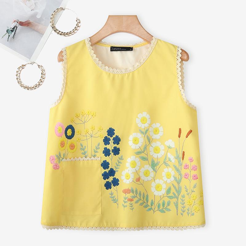 ZANZEA Women Casual Round Neck Summer Sleeveless Print Vest Tops