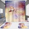 4-Piece Shower Curtain Set with HD Digital Printing | Waterproof, Drill-Free, Ideal for Home/Hotel Bathroom Partition
