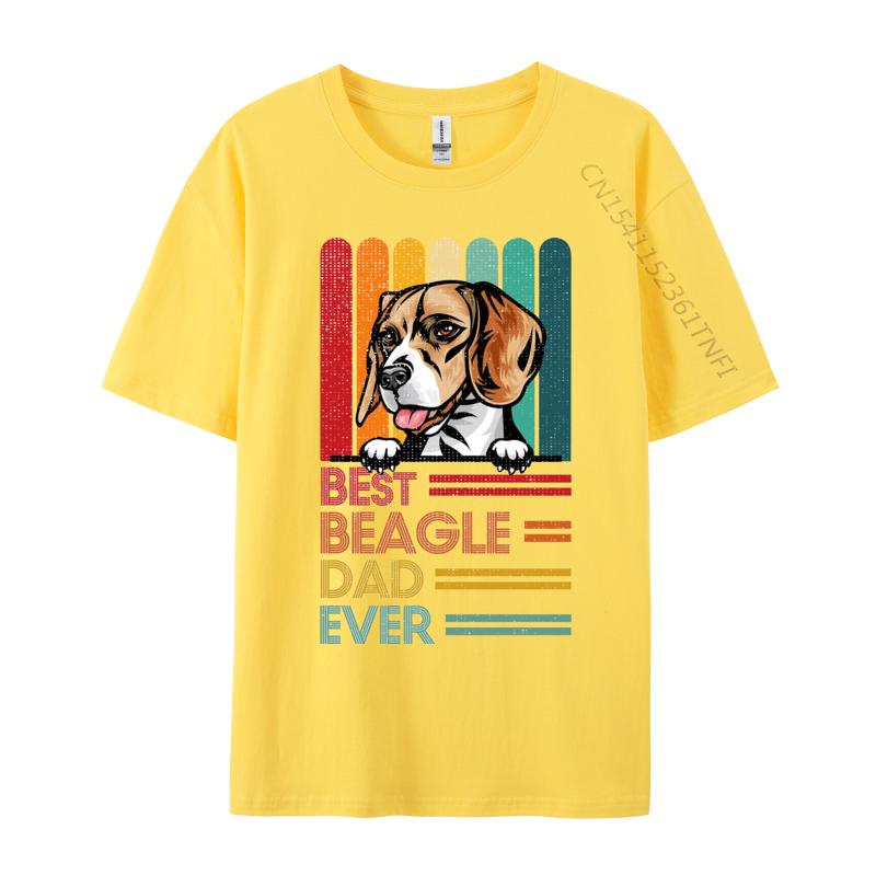 Vintage Best Beagle Dad Ever Tshirt Pet Lover Tshirts Gift From Daughter And Son Man Harajuku Style Tshirts