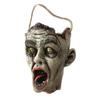 Halloween Spooky Candy Bucket Zombie Head Handbag Creepy Trick or Treat Candy Pail for Halloween Party Haunted Houses Decoration