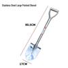Wooden Handle Stainless Steel Gardening Shovel - Small, Pointed Shovel for Snow, Soil, Planting Trees & Flowers