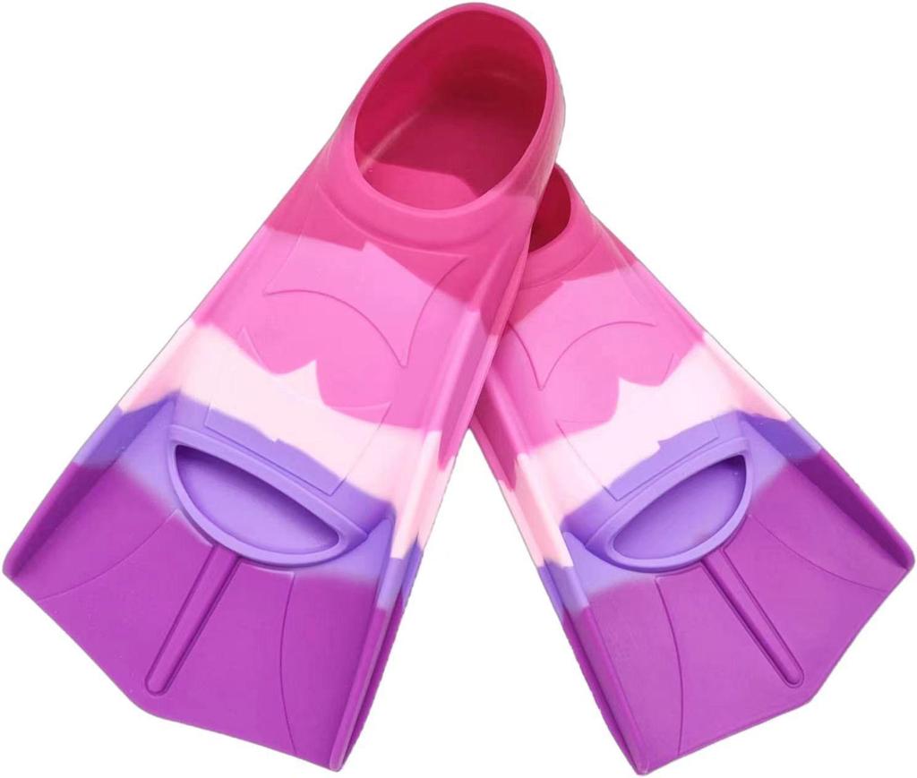 Silicone Short Swimming Fins for Adults & Kids - Ideal for Freestyle & Breaststroke Training