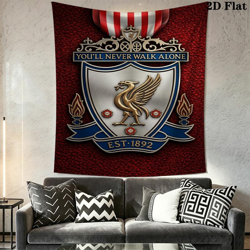 Liverpool Football Club Crest Tapestry Wallmounted Fashion Print Background Wall Hanging Cloth Background Cloth Atmospheric Background Cloth