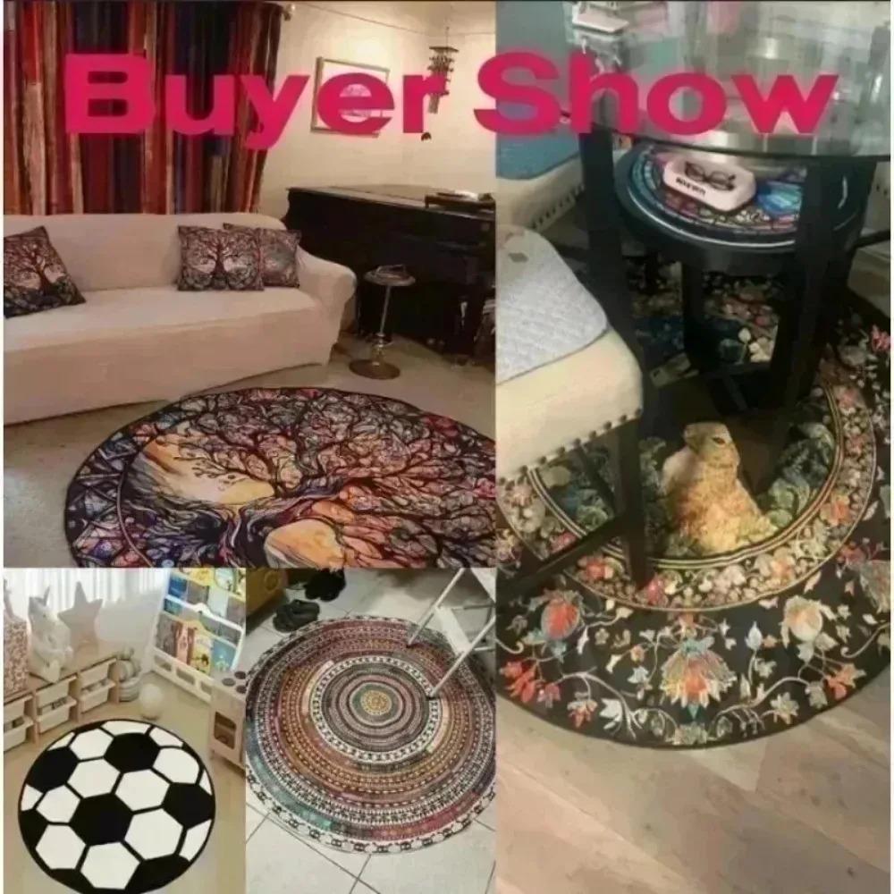 Magic Luck Sun Moon Flower Starry Rug Non Slip Soft Easy To Clean for Home Living Room Vacation House Decorative Floor Mat Home