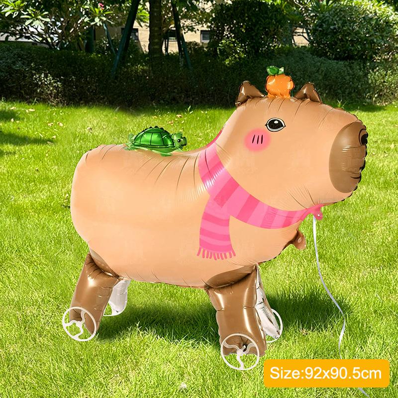 

Large Size 4D Dinosaur Dog Cat Standing Foil Balloons Animals Walking Balloon With Wheel For Kids Birthday Party Decoration