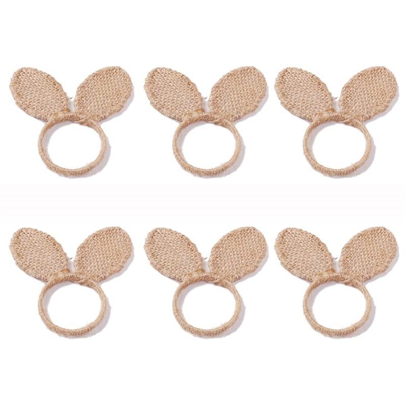 ABWR-6PCS Serviettenringe Osterhasenohren Serviettenhalter Serviettenringe Schnallen Esstischdekoration