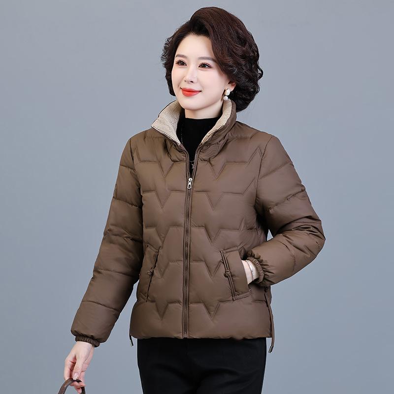 New Cotton-padded Clothes Medium and Old Women's Clothing Winter Loose Large Size Warm Mother Clothing Medium 2 Thickened Cotton-padded Jacket