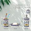 Premium Ceramic Bathroom Accessories Set of 3 | Modern Hand-Painted Bath Set with 300ml Soap Dispenser, Toothbrush Holder & Soap Dish |